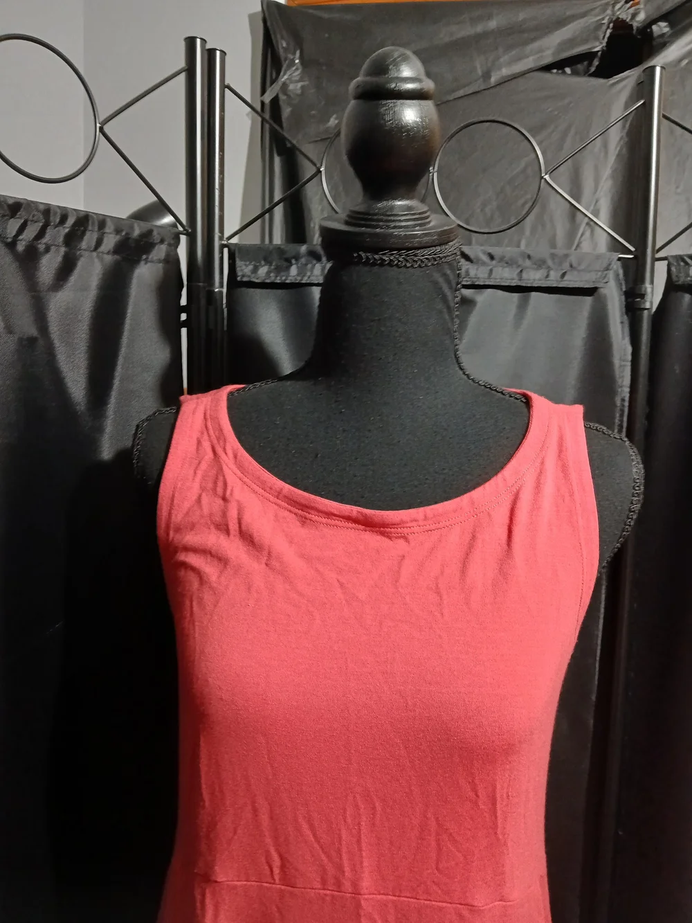 Eileen Fisher Coral Sleeveless Midi Dress Women's Size XS Spring Summer Beach Bo - Picture 3 of 9